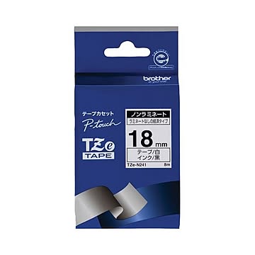 (まとめ) ブラザー BROTHER ピータッチ TZeテープ ノンラミネートテープ 18mm 白／黒文字 TZE-N241 1個 【×10セット】