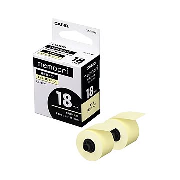 まとめカシオ メモプリンター メモプリ付箋テープ 18mm幅×5m イエロー XA-18YW 1パック2個×5セット