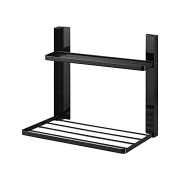 tower タワー (山崎実業) 洗濯機横マグネット折り畳み棚 2段 Washing Machine-Side Magnetic Folding Shelf - Two-Tier  バスルーム