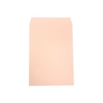 （まとめ）透けないカラー封筒ワンタッチテープ付 角2 パステルピンク 100枚入×5パック