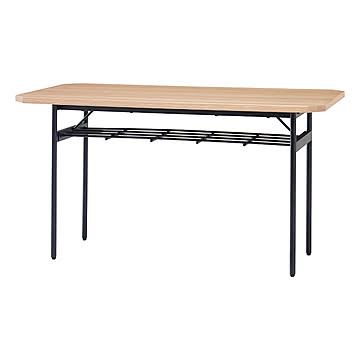 【テーブル単品】 ダイニングテーブル ソファーダイニング LDテーブル 120cm 4人掛け リビング 棚 収納 北欧 おしゃれ 木製 オーク 食卓テーブル 天然木 高さ65 アイアン 低め GLM