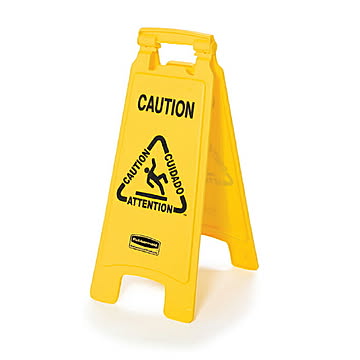 フロアセーフティサイン 乾いた床用 RM6112YL 幅279x奥行345x高さ635mm ラバーメイド