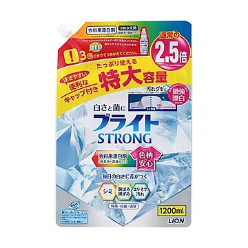 （まとめ）ライオン ブライト STRONGつめかえ用 特大 1200ml 1個【×10セット】