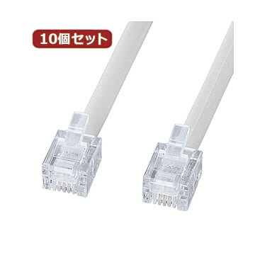 10個セット サンワサプライ エコロジー電話ケーブル（ノーマル） TEL-EN-05N2 TEL-EN-05N2X10