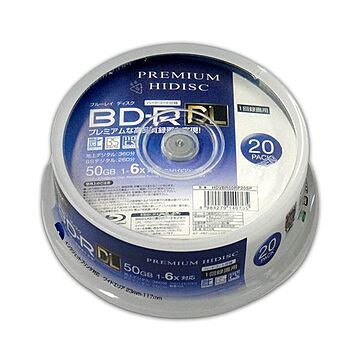 （まとめ）PREMIUM HIDISC BD-R DL 1回録画 6倍速 50GB 20枚 スピンドルケース ×10個セット HDVBR50RP20SPX10