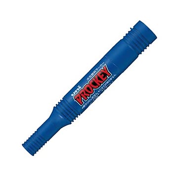 (まとめ) 三菱鉛筆 水性マーカー プロッキー 詰め替えタイプ 太字角芯+細字丸芯 青 PM150TR.33 1本  【×100セット】