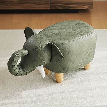 エレファント アニマルモチーフ スツール カーキ