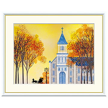 額絵 教会 横田友広 42x34cm 三幸