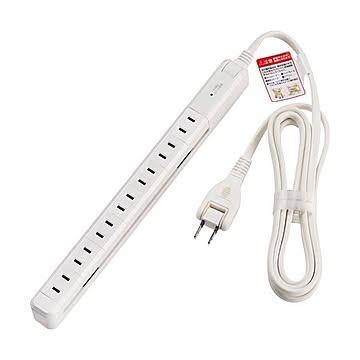 （まとめ）ELPA 耐雷 スリム回転タップ 7個口ホワイト 2m WBS-SL702SB（W）1個【×2セット】