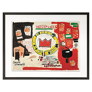 フレーム付きアートポスター Jean-Michel Basquiat Untitled Crown 1988 ブラック 64.5cm×50.5cm×3.2cm