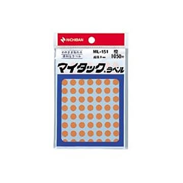 （まとめ） ニチバン カラーラベル 一般用 ML-151 一般用（単色） 8mm径 ML-15113 橙 1P入 【×10セット】