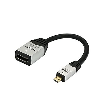 （まとめ）HORIC HDMI-HDMI MICRO変換アダプタ 7cm シルバー HDM07-042ADS×5セット