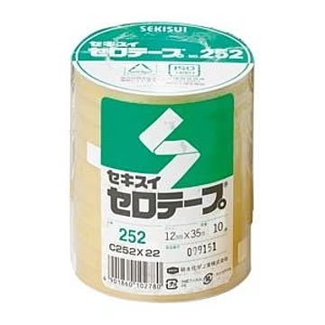 （まとめ） セキスイ セロテープ(R) No.252 （大巻）巻芯径76mm・長35m巻 C252X22 10巻入 【×3セット】