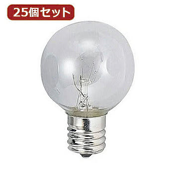 YAZAWA 25個セット ベビーボール球25WクリアE17 G401725CX25 管理No. 4560352846993