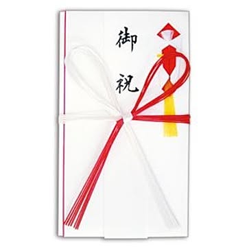 (まとめ) 赤白7本 花結 金封 高級和紙 短冊付 No.2653 1枚 【×40セット】