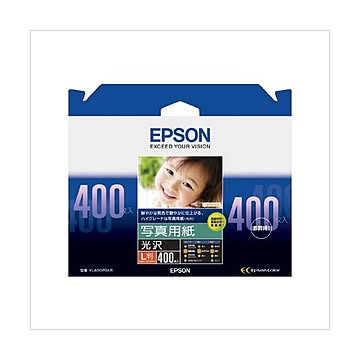 （まとめ） エプソン EPSON純正プリンタ用紙 写真用紙（光沢） KL400PSKR 400枚入 【×2セット】