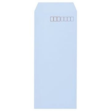 （まとめ） キングコーポレーション ソフトカラー封筒 長4 80g／m2 〒枠あり アクア N4S80A 1パック（100枚） 【×10セット】