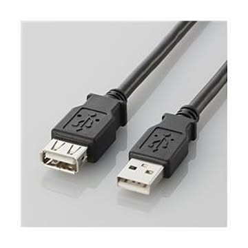 USB2.0準拠 延長ケーブル Aタイプ/2.0m(ブラック) U2C-E20BK