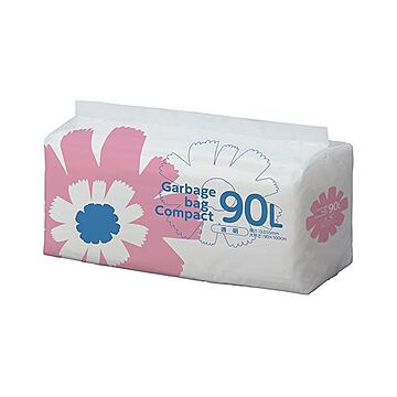 （まとめ）TANOSEE ゴミ袋 コンパクト 透明90L 1パック（50枚）【×5セット】