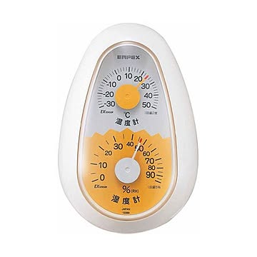 (まとめ)EMPEX 温度・湿度計 起き上がりこぼし 温度・湿度計 TM-2321 ホワイト×5セット