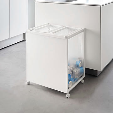 山崎実業 目隠し分別ダストワゴン タワー 45L 2分別 tower