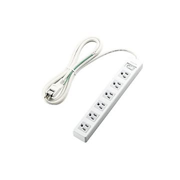(まとめ)エレコム 一括スイッチ付3ピンプラグ対応タップ T-T3A-3625WH×2セット