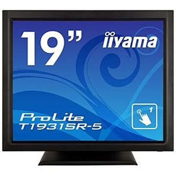 iiyama 19型タッチパネル液晶ディスプレイ ProLite T1931SR-5（抵抗膜方式／USB通信／シングルタッチ／防塵防滴／D-SUB／HDMI／DP） ブラック T1931SR-B5