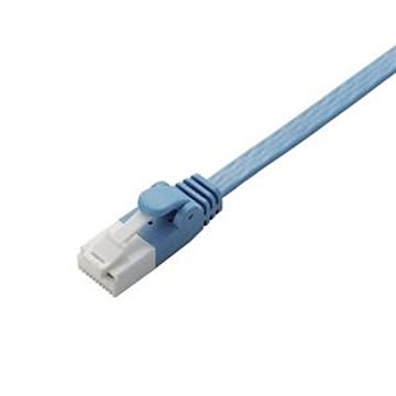 （まとめ） エレコム EU RoHS指令準拠 爪折れ防止フラットLANケーブル（Cat6） ブルー 0.5m LD-GFT／BU05 1本 【×10セット】