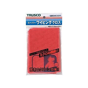 （まとめ）TRUSCO スーパーワイピングクロス300×300mm 赤 SWC-30-R 1枚【×20セット】
