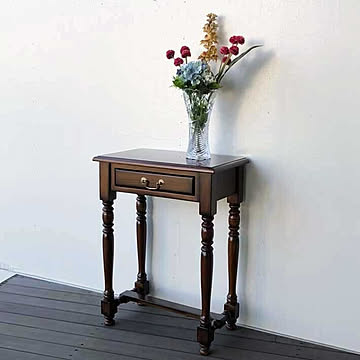 マホガニー材 コンソールテーブル 花台 電話台 ファックス台