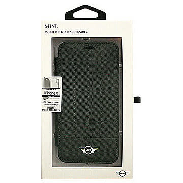 MINI 公式ライセンス品 iPhoneX専用 PUレザー手帳型ケース PC Transparent Booktype Case 管理No. 4526397964580