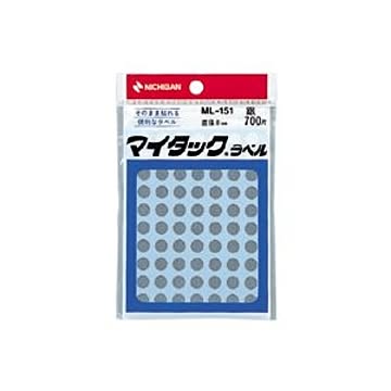 （まとめ） ニチバン カラーラベル 一般用 ML-151 一般用（単色） 8mm径 ML-15110 銀 1P入 【×10セット】