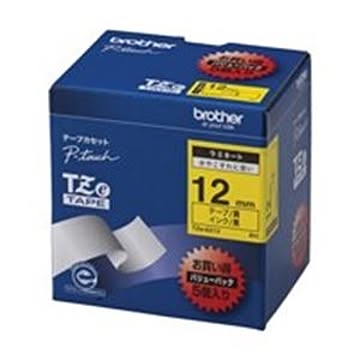 brother ブラザー工業 文字テープ/ラベルプリンター用テープ 幅：12mm 5個入り TZe-631V 黄に黒文字