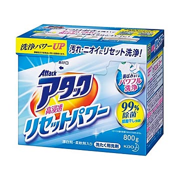 （まとめ）花王 アタック 高浸透リセットパワー本体 800g 1箱【×10セット】