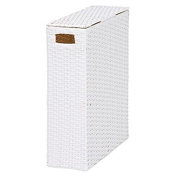 トイレットペーパーボックス ホワイト スチール 幅35×奥行14×高さ47cm