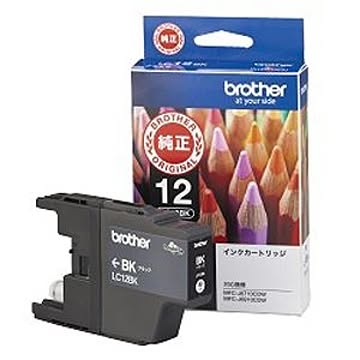 （まとめ） ブラザー インクジェットカートリッジ LC12BK ブラック 1個入 【×3セット】
