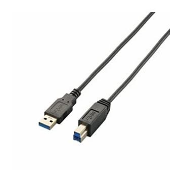(まとめ)エレコム 極細USB3.0ケーブル(A-B) USB3-ABX20BK【×3セット】