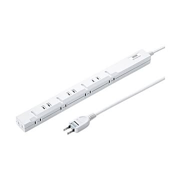 （まとめ）サンワサプライ スリムタップ2P・8個口 1m TAP-SLIM8-1 1個【×2セット】