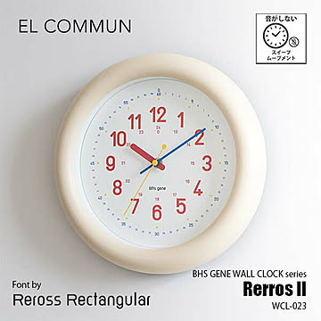EL COMMUN エルコミューン BHS GENE WALL CLOCK Rerros II バウハウスジーン ウォールクロック レロス2 WCL-023 知育時計 掛時計 スイープムーブメント