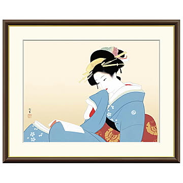 額絵 つれづれ 上村松園 52x42cm 三幸