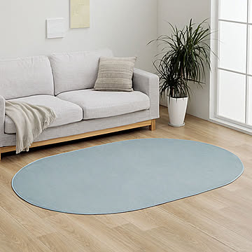 イケヒコ・コーポレーション ピオニー2 ラグ 140×200cm楕円 パウダーブルー
