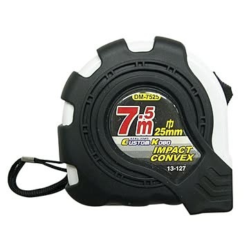 (業務用5個セット) CK インパクトコンベックス/メジャー 【長さ：7.5m】 スチールテープ 13-127 DM-7525 〔DIY用品/大工道具〕