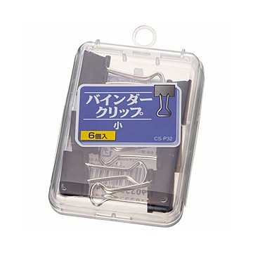 （まとめ） ライオン事務器 バインダークリップ 小口幅19mm CS-P32 1ケース（6個） 【×30セット】