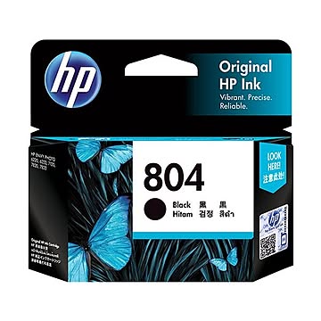 （まとめ）HP HP804 インクカートリッジ 黒T6N10AA 1個 【×3セット】