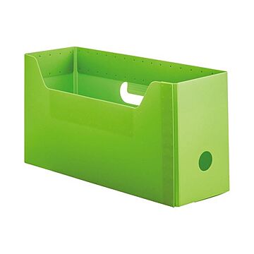 （まとめ）TANOSEE PP製ボックスファイル（組み立て式）A4ヨコ ショートサイズ グリーン 1セット（10個）【×2セット】