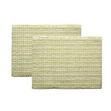 バスマット 2枚組 グリーン 約45cm×60cm 高吸水性 防滑 洗える