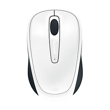（まとめ）マイクロソフト ワイヤレス モバイルマウス 3500 グロッシーホワイト GMF-00424 1個【×3セット】