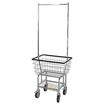 ダルトン 組立式 ランドリーカート 付属ポールラック クローム 幅600x奥行450x高さ1660mm H20-0139CR