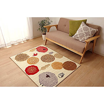 イケヒコ・コーポレーション デスクカーペット エルム 110×130cm レッド