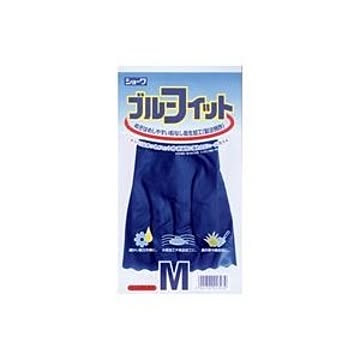 （まとめ）ショーワグローブ ゴム手袋ブルーフィット Mサイズ 181【×40セット】